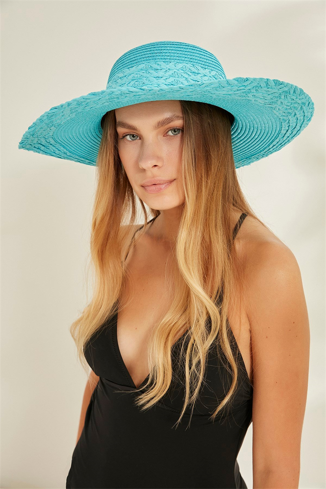 C&City Women Straw Hat Y2730-27 Turquoise
