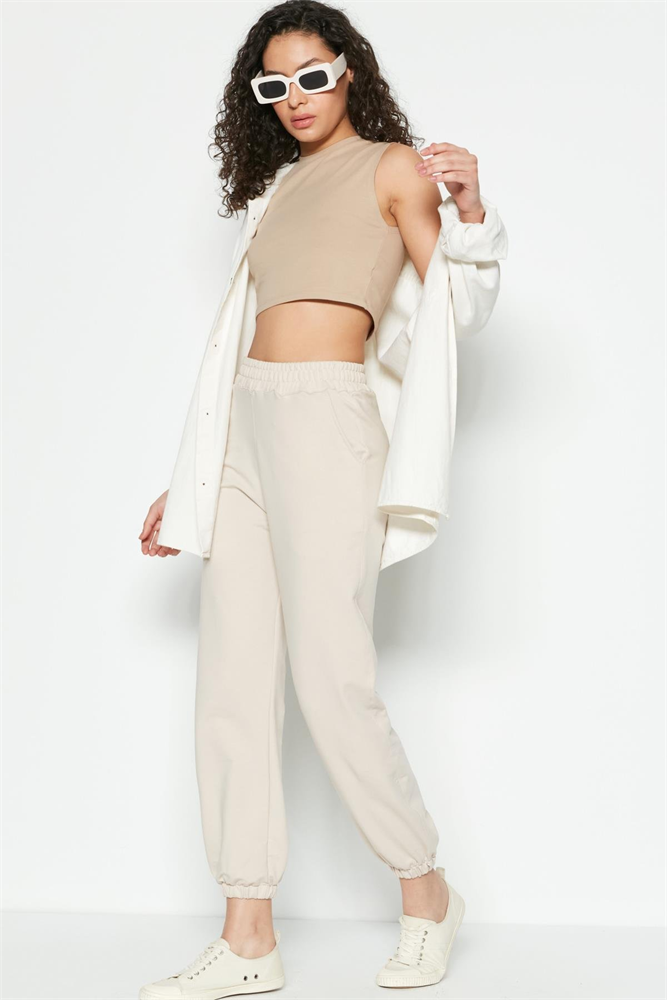 C&City Women Sweatpants 802 Cream Color