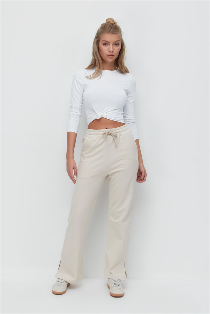 C&City Wide Leg Sweatpants 741 Stone Color