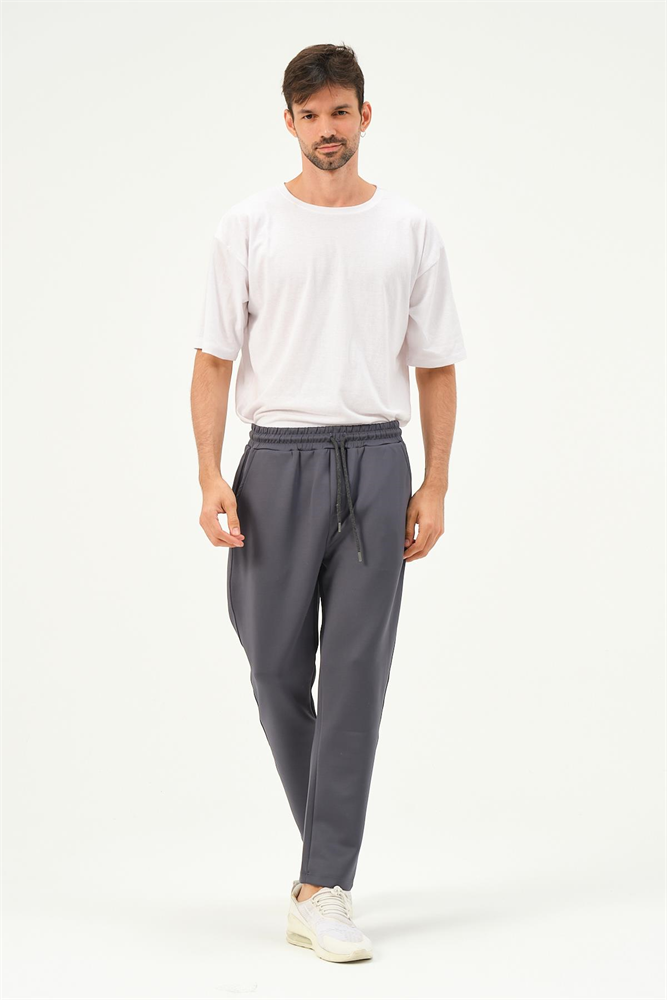 C&City Men Straight Leg Sweatpants with Side Pockets 852 Smoked Color