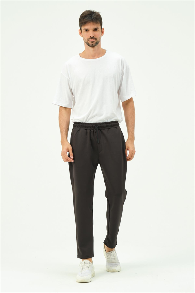 C&City Men Straight Leg Sweatpants with Side Pockets 852 Black