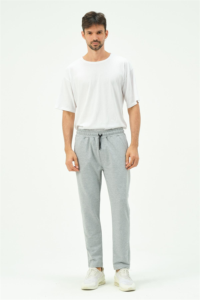 C&City Men Straight-Leg Sweatpants with Side Pockets 780  Grey