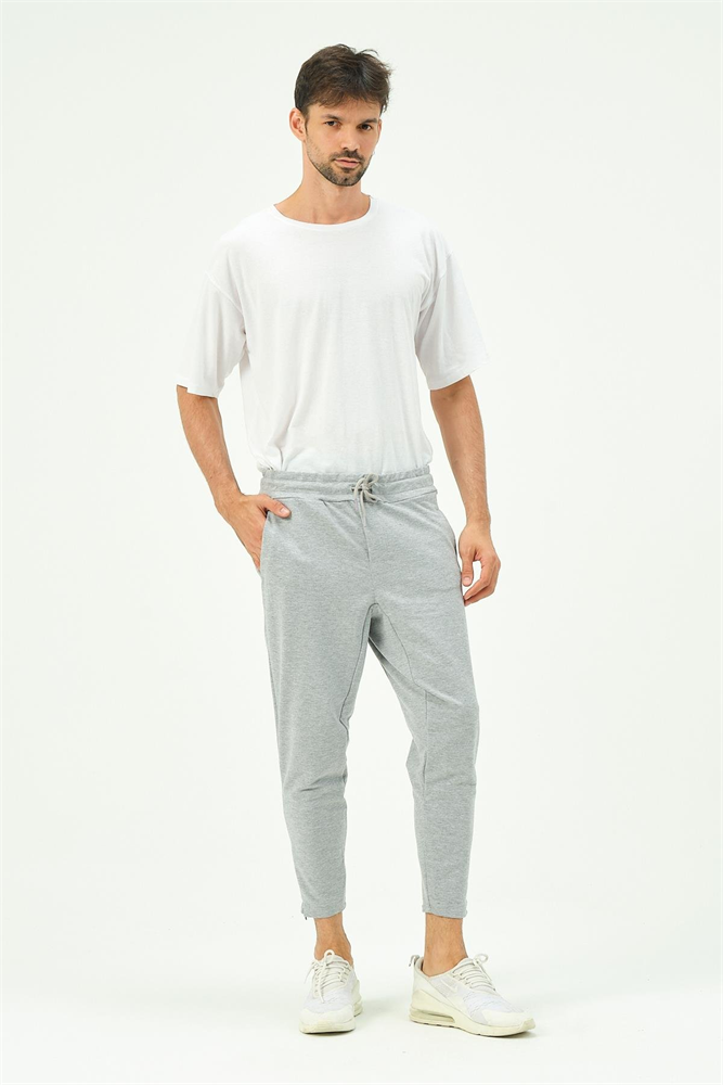 C&City Men Zippered Sweatpants with Back Pocket 782 Grey