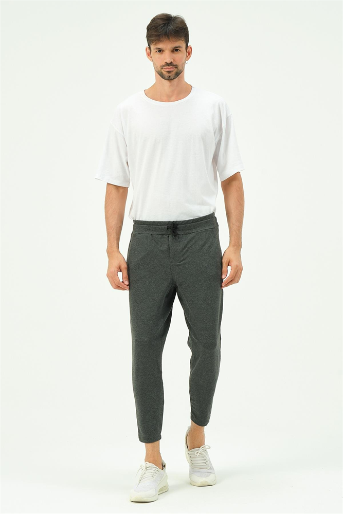 C&City Men Straight Leg Sweatpants with Back Pocket 783 Anthracite