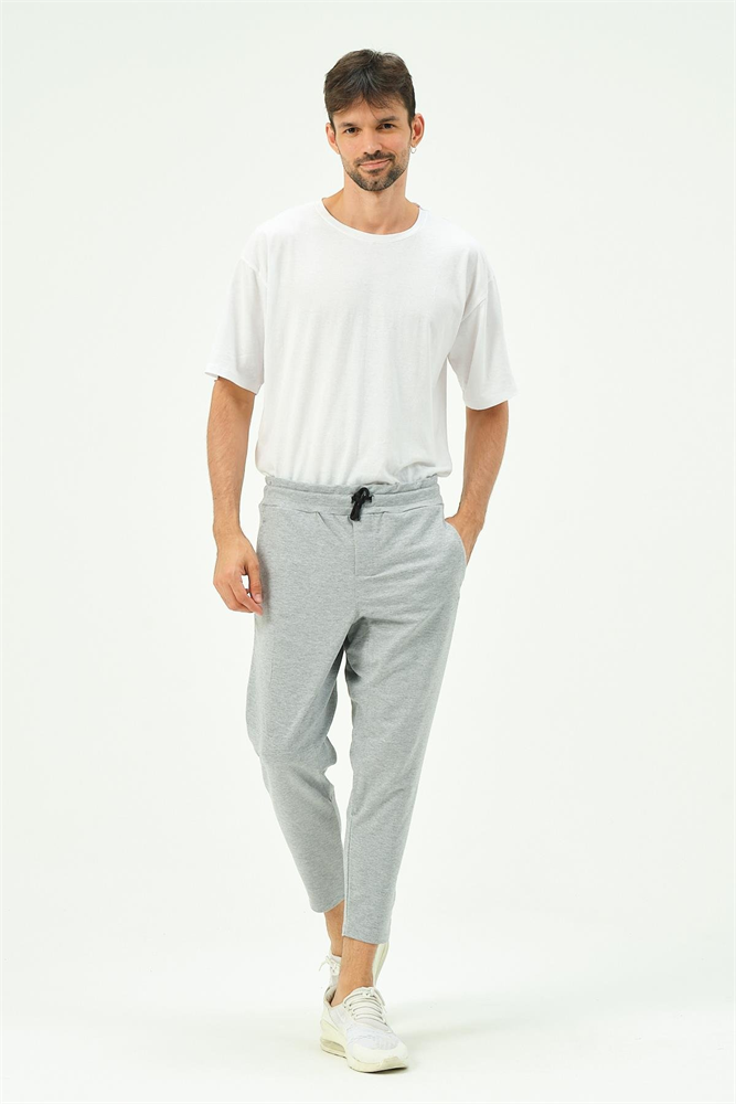 C&City Men Straight Leg Sweatpants with Back Pocket 783 Grey