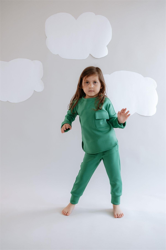 Girl Child Tracksuit Set 9170 Green