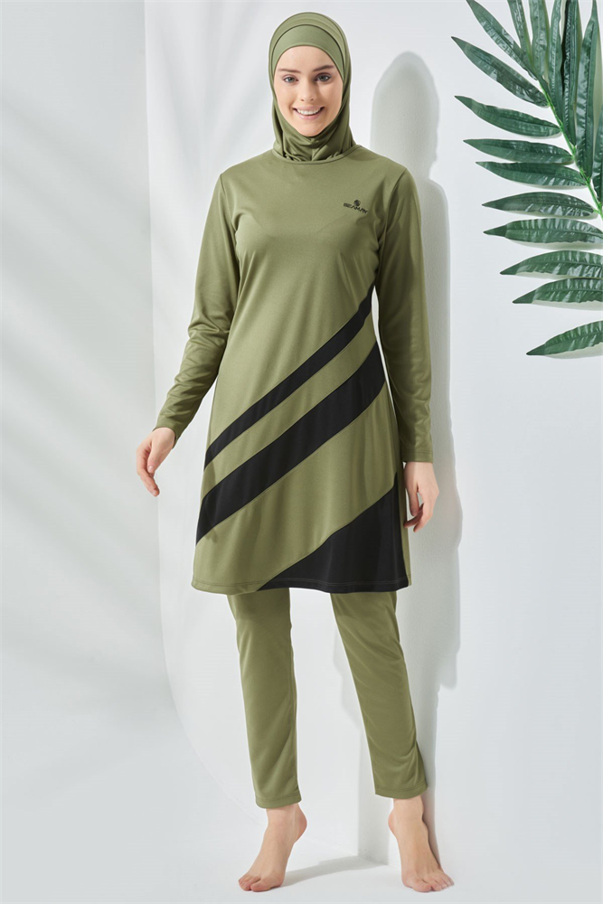 C&City Covered Burkini Swimwear C11020 Khaki