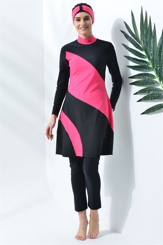 C&City Covered Burkini Swimwear C15541 Black