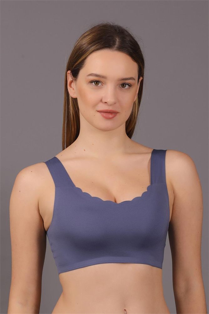 C&City Non-Wireless Seamless Laser Bra with Removable Pads C26130 Blue