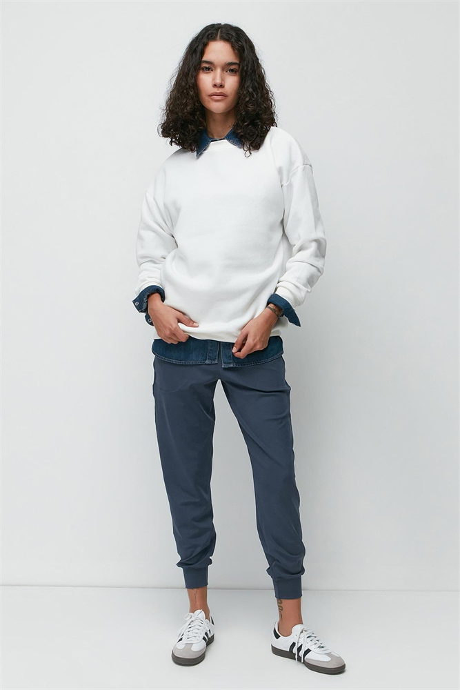 C&City Oversize Basic Crew Neck Thick Sweatshirt 951 Ecru