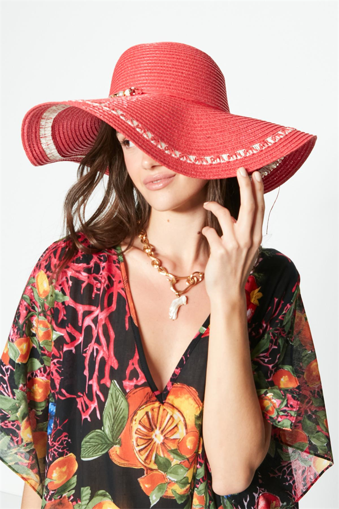C&City Women Straw Hat Y23730-04 Fuchsia