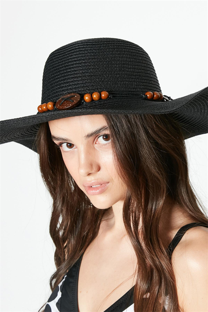 C&City Women Straw Hat Y23730-07 Black
