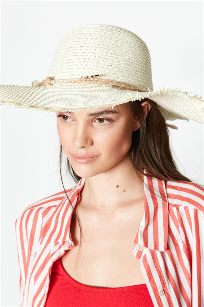 C&City Women Straw Hat Y23730-18 Cream Color