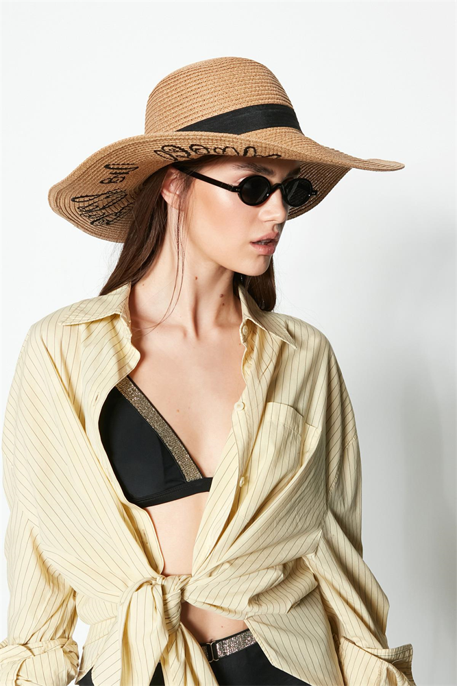 C&City Women Straw Hat Y23730-19 Camel Color