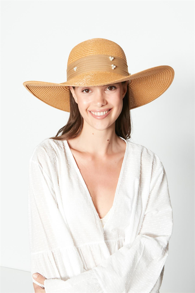 C&City Women Straw Hat Y23730-21 Camel Color