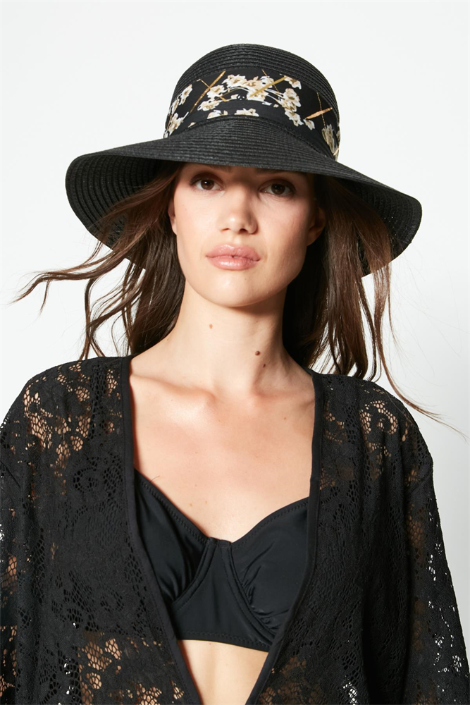 C&City Women Straw Hat Y23730-54 Black