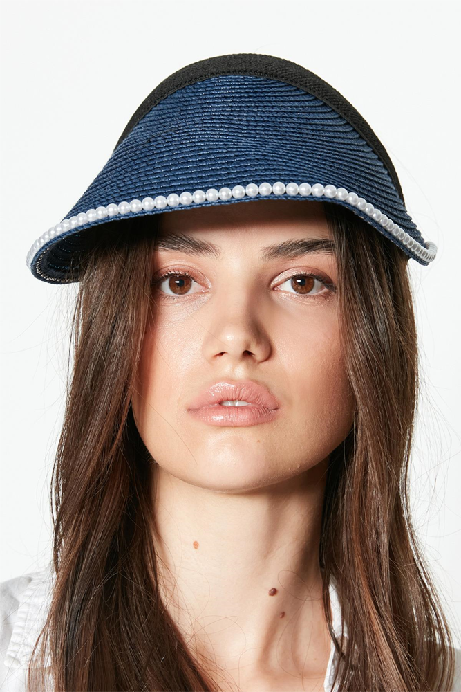 C&City Women Straw Hat Y23730-42 Navy Blue