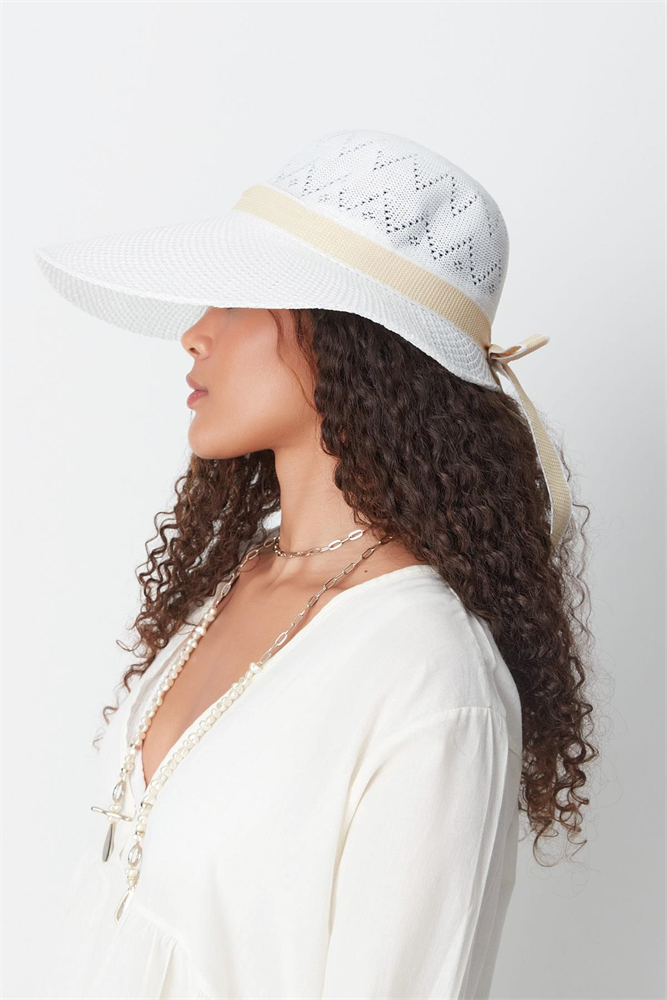 Mercerized Beach Hat T24740-02 White