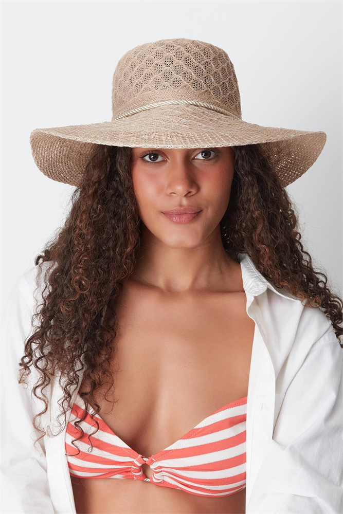 Mercerized Beach Hat T24740-03 Brown