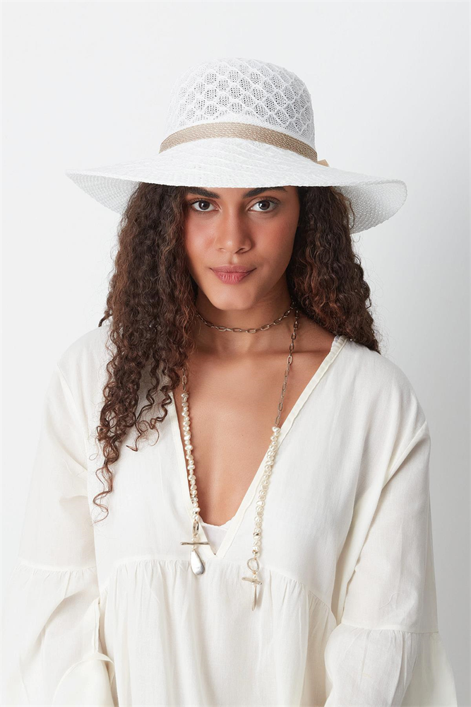 Mercerized Beach Hat T24740-04 White
