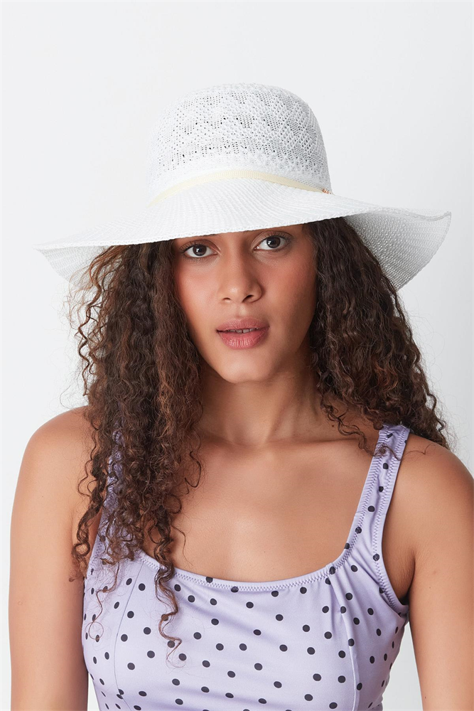Mercerized Beach Hat T24740-13 White