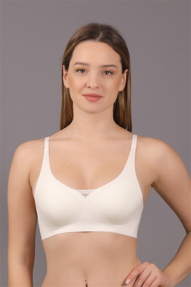C&City Non-Wireless Seamless Laser Bra with Removable Pads C26110 Ecru