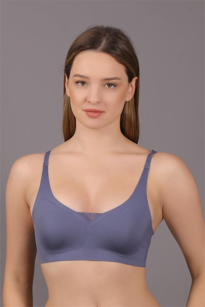 C&City Non-Wireless Seamless Laser Bra with Removable Pads C26110 Blue