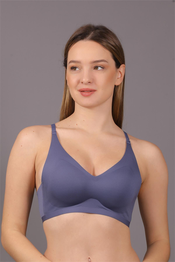 C&City Non-Wireless Seamless Laser Bra with Removable Pads C26120 Blue