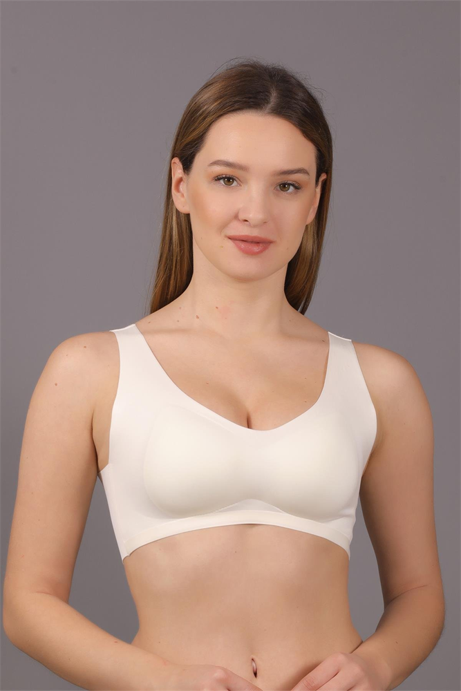 C&City Non-Wireless Seamless Laser Bra with Removable Pads C26125 Ecru