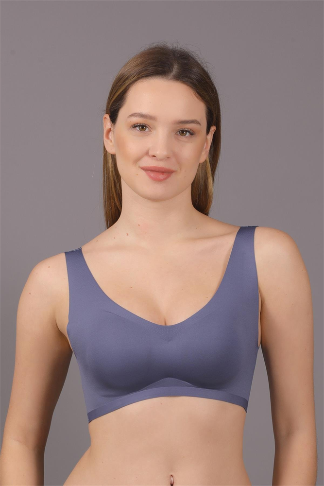 C&City Non-Wireless Seamless Laser Bra with Removable Pads C26125 Blue