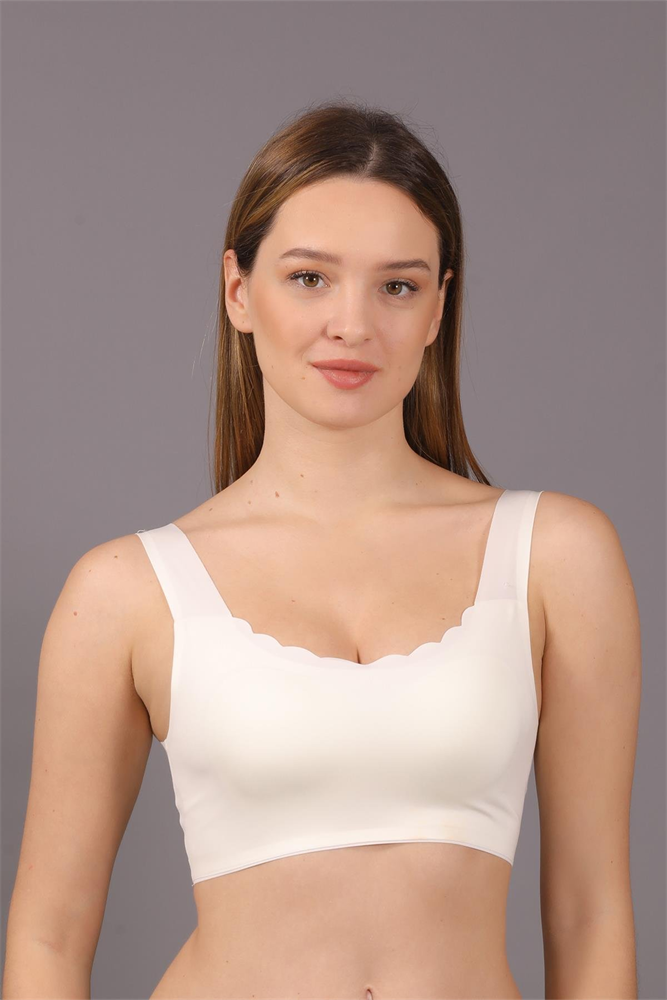 C&City Non-Wireless Seamless Laser Bra with Removable Pads C26130 Ecru