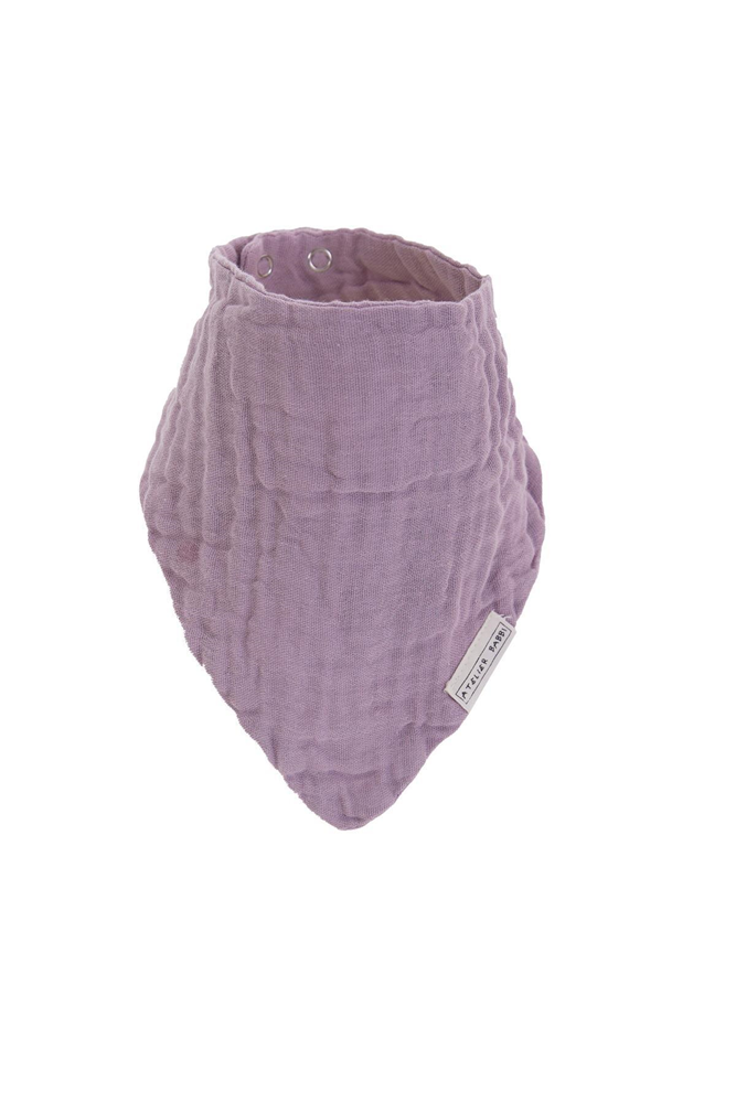 Baby Organic Cotton Muslin Triangle Bib Lilac Colour