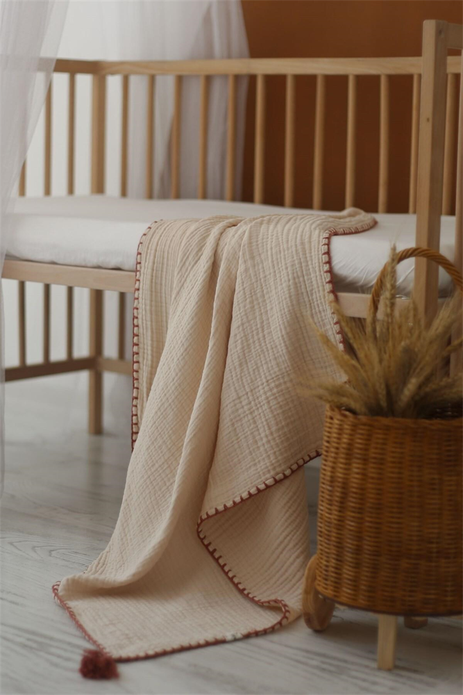 Baby Handmade Organic Cotton Muslin 4-Layer Blanket 