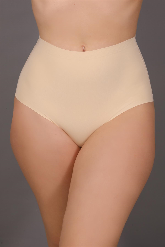 Plus Size Non-Slip High-Waisted Laser Cut Panties C19201 Skin
