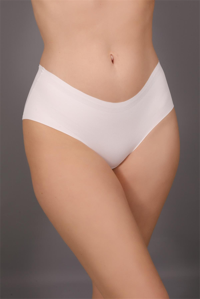 Plus Size Non-Slip High-Waisted Laser Cut Panties C19202 Ecru