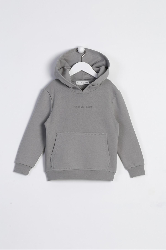Children's Long Sleeve Hooded Sweatshirt Grey