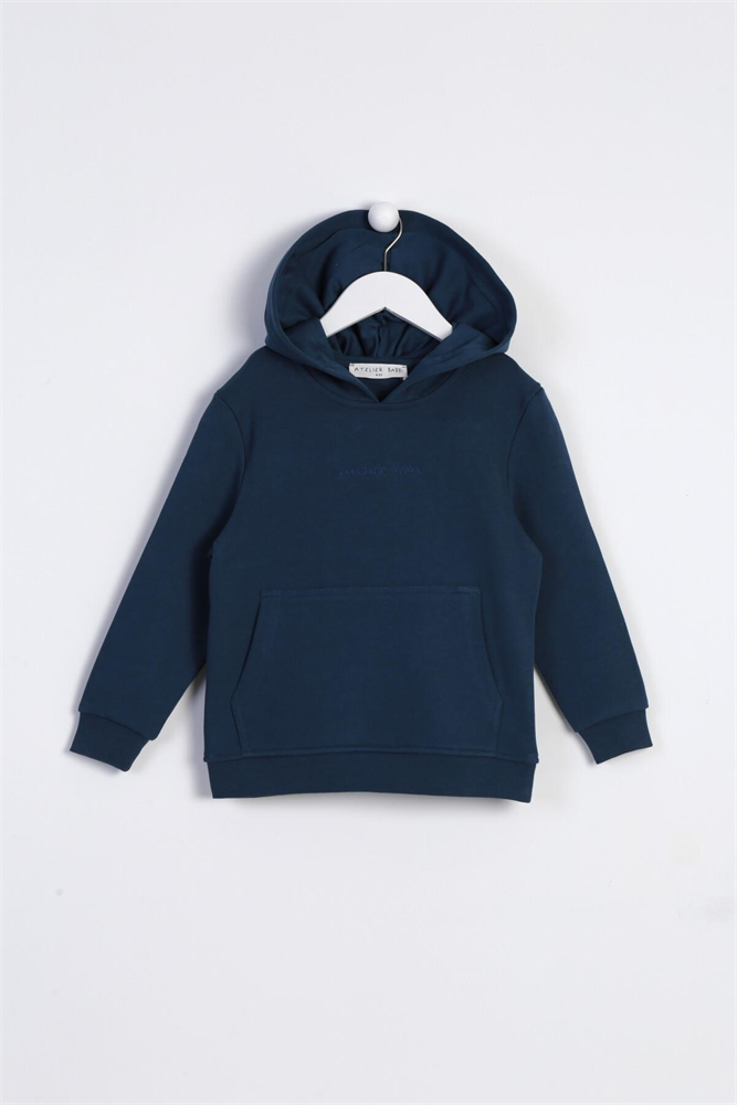 Children's Long Sleeve Hooded Sweatshirt Navy Blue