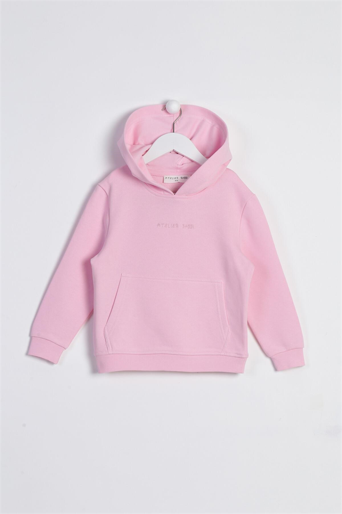 Children's Long Sleeve Hooded Sweatshirt Pink
