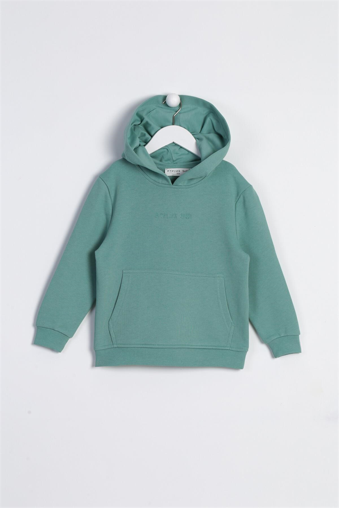 Children's Long Sleeve Hooded Sweatshirt Green