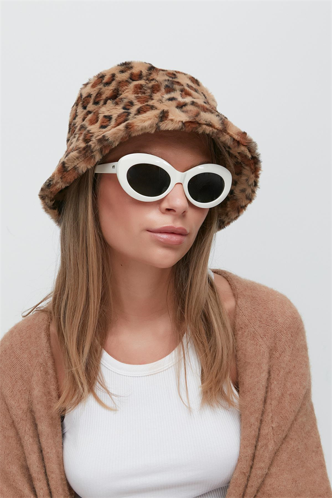 Plush Bucket Hat 8007 Leopard Color