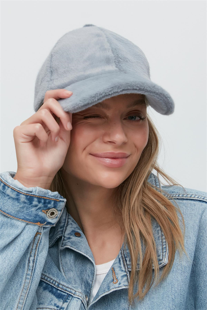 Plush Brimmed Hat 8008 Grey