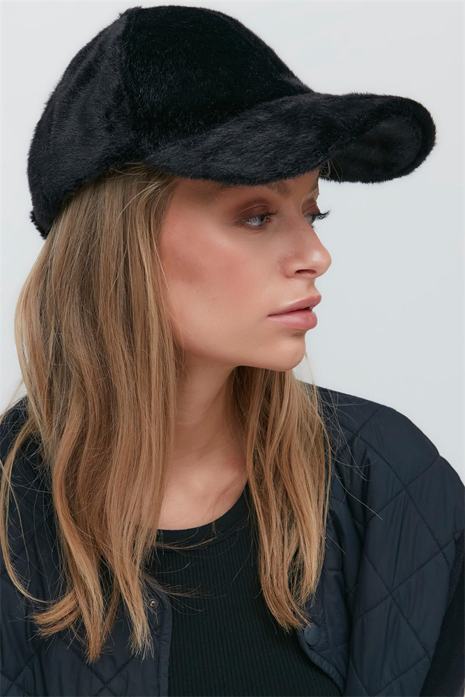 Plush Brimmed Hat 8008 Black