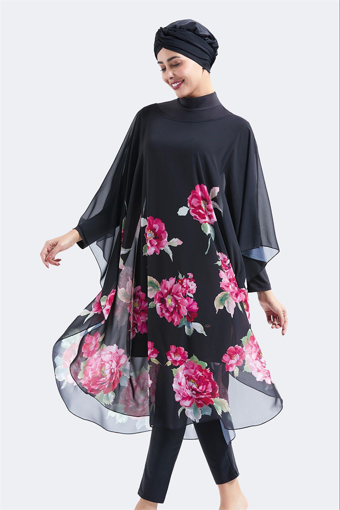 Chiffon Poncho Pareo Beach Dress C14310 Black