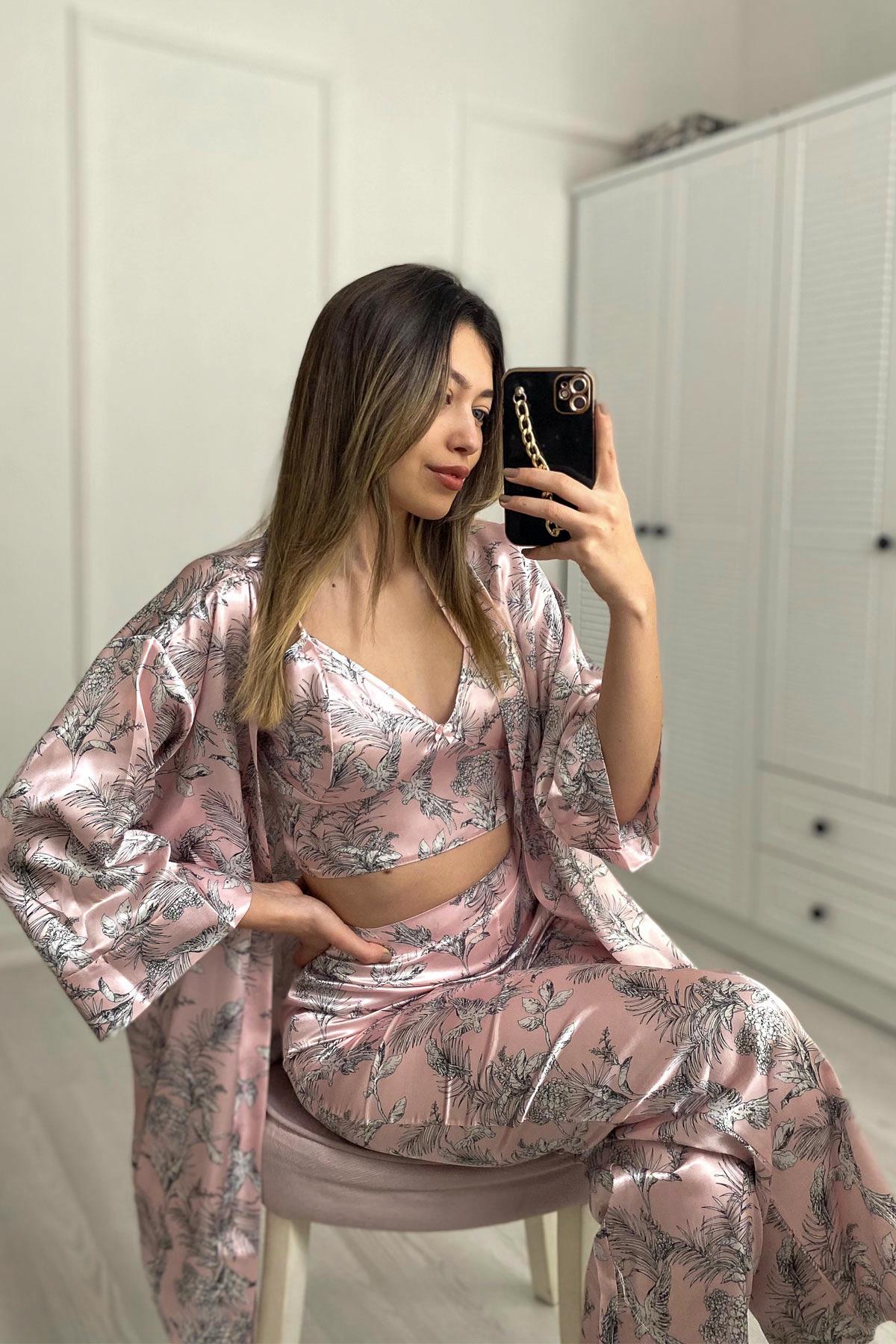 C&City Women Satin Triple Pyjama Set 045 K-20
