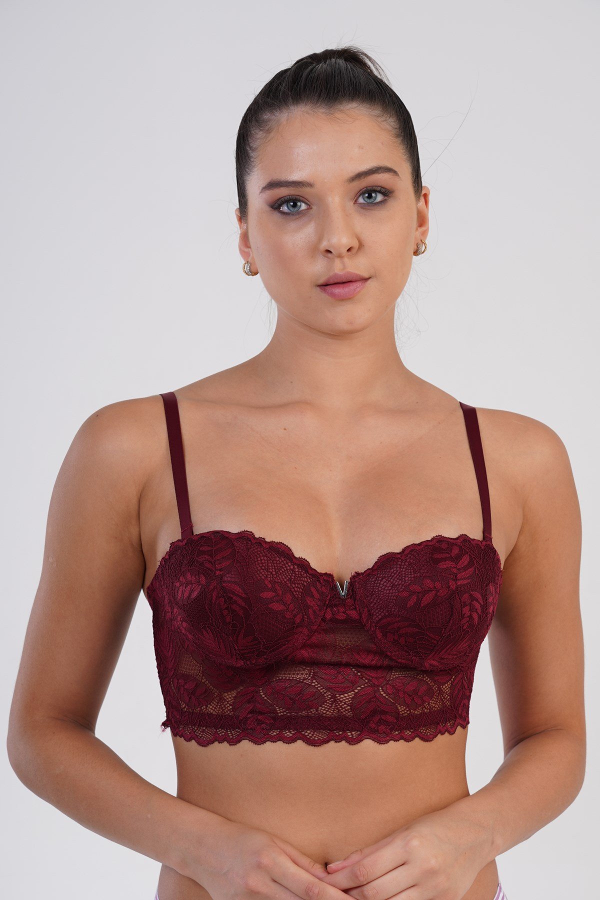 C&City Push Up Strapless Bralette Bra C13022 Burgundy