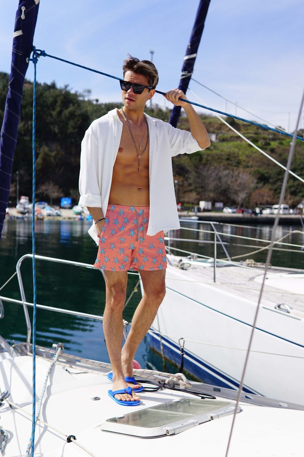 C&City Men Sea Short C1153 Salmon Color