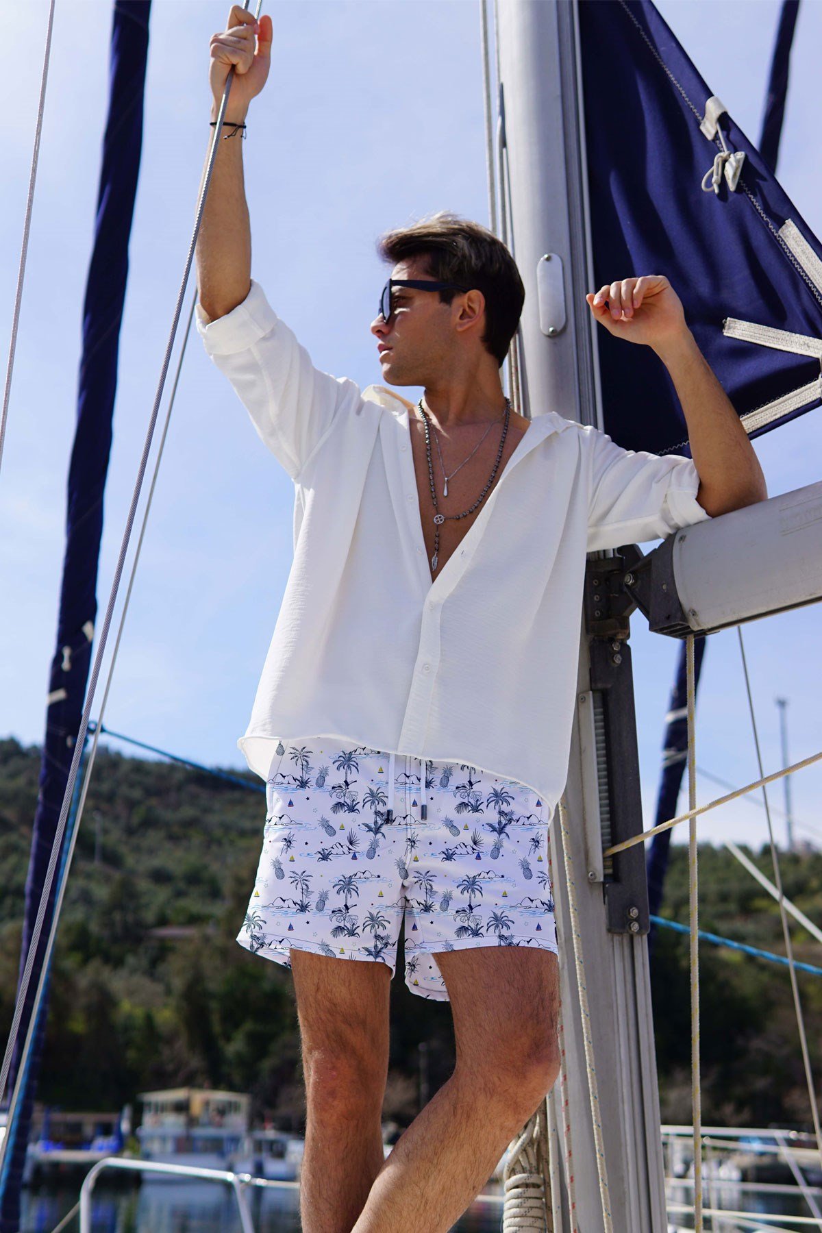 C&City Men Sea Short C1355 White