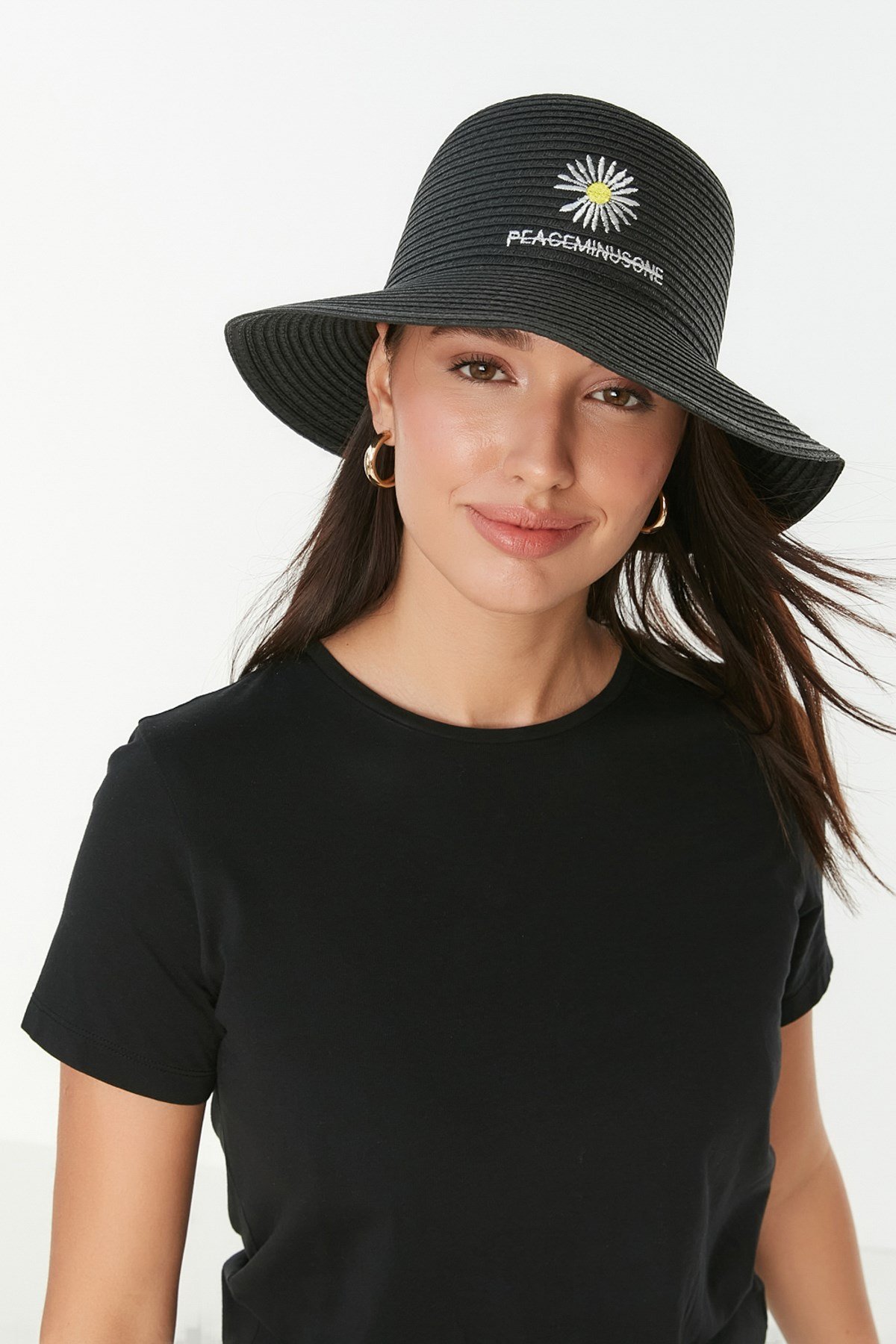 C&City Women Straw Hat P-Y87300-39  Black