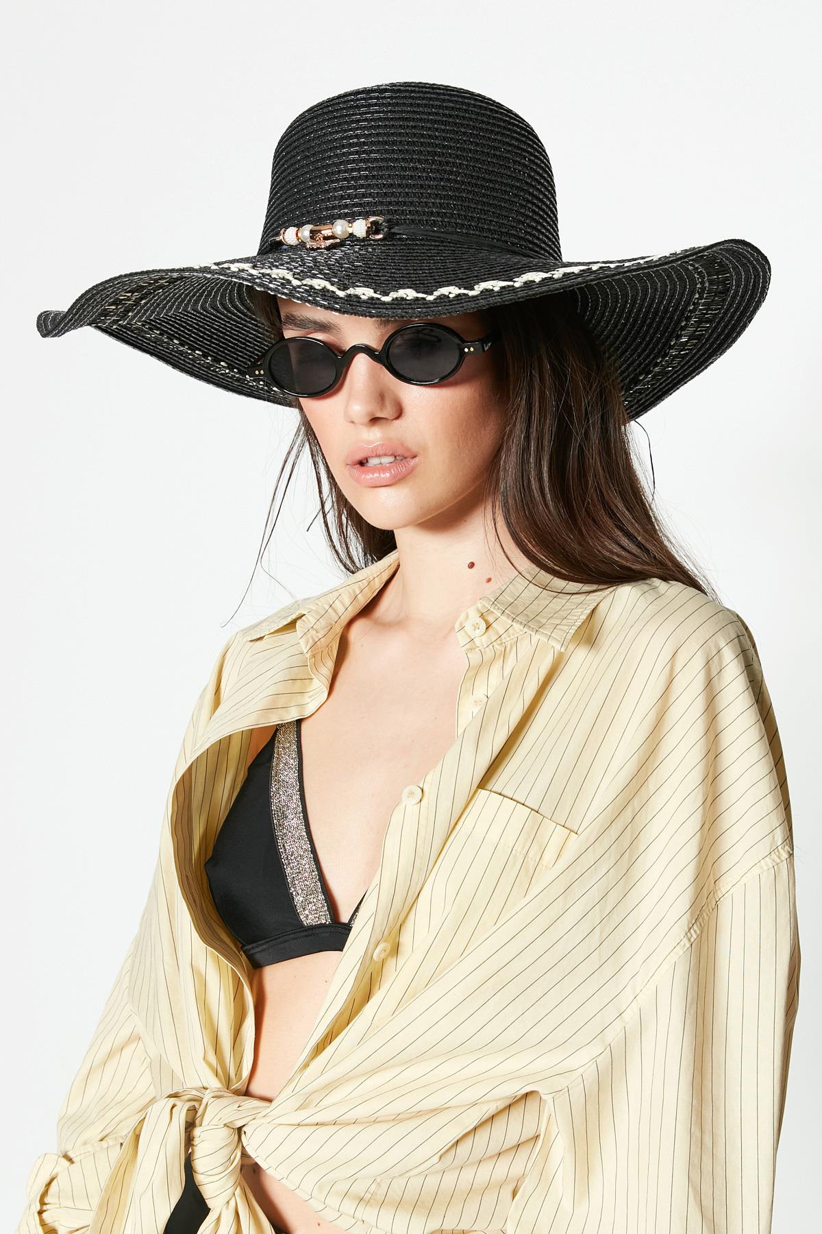 C&City Women Straw Hat Y23730-04 Black