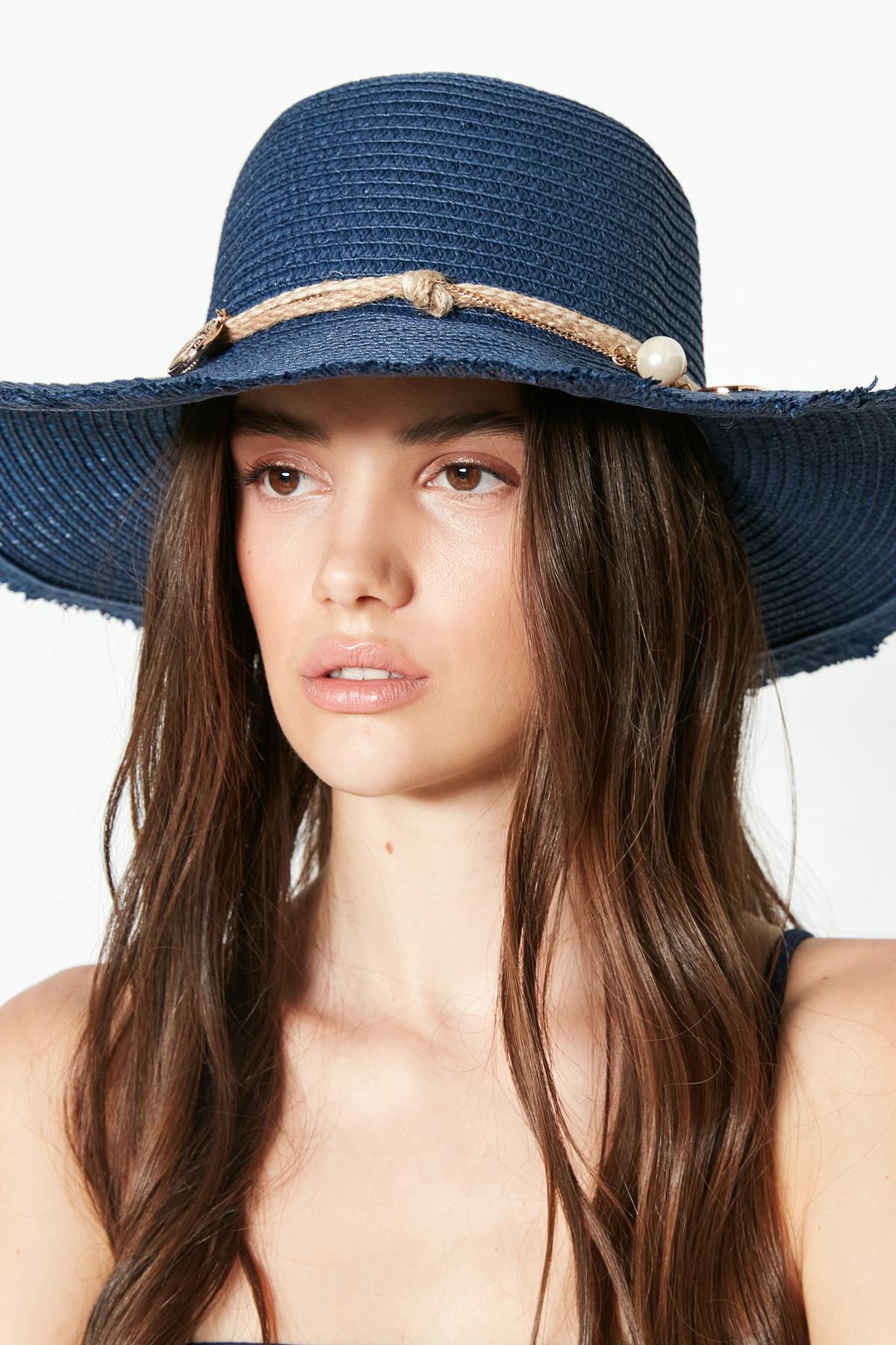 C&City Women Straw Hat Y23730-18 Navy Blue